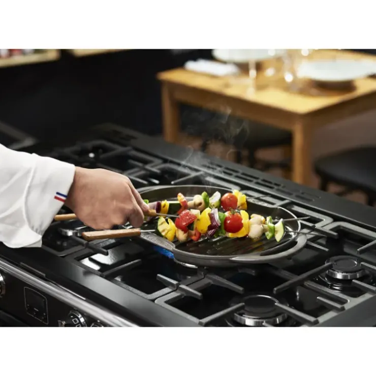 Hot CHASSEUR Gril en Fonte ovale 44 x 20 cm Noir Mat