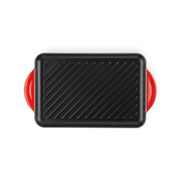 Sale LE CREUSET Gril en Fonte Rectangulaire 32 cm Cerise