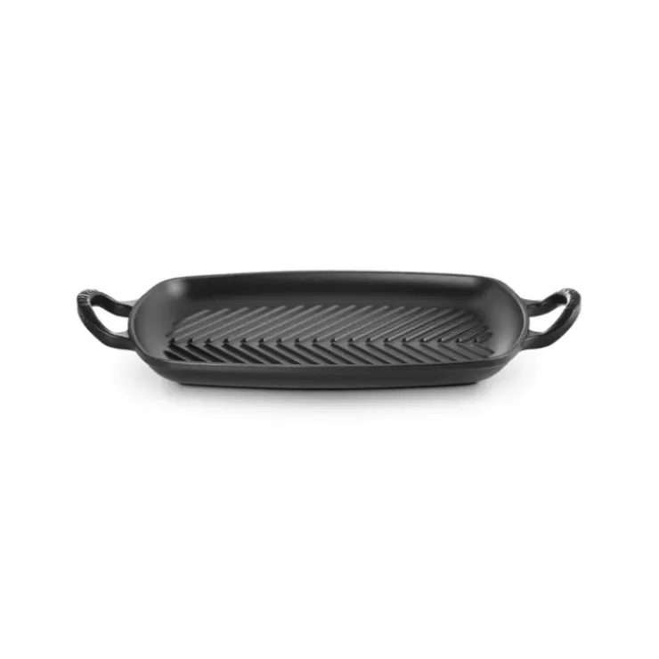 Sale LE CREUSET Gril en Fonte Rectangulaire 30 cm Noir Mat