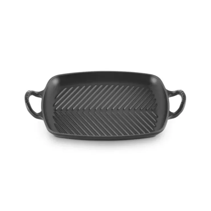 Sale LE CREUSET Gril en Fonte Rectangulaire 30 cm Noir Mat