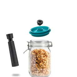 AIRTENDER Kit de Mise Sous-Vide 3 Bocaux Kilner 1,5 L avec Couvercles et Pompe