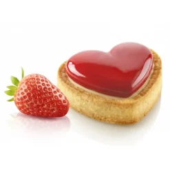 New SILIKOMART Kit Moule Silicone 8 Tartelettes Cœur 8 x 7 cm Professional