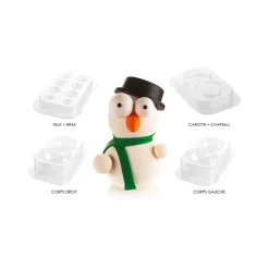 Clearance SILIKOMART Kit Moules Chocolat Bonhomme de Neige en PVC 18,1 cm x H 21,2 cm (x4) Professional
