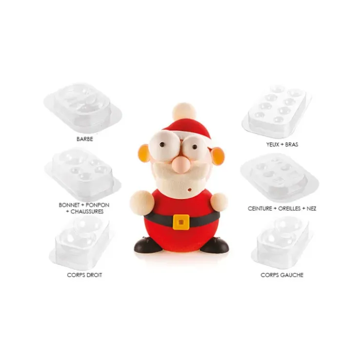 Discount SILIKOMART Kit Moules Chocolat Père Noël en PVC 18,8 cm x H 24,8 cm (x5) Professional