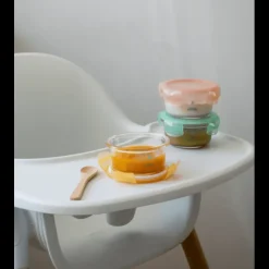 Sale PEBBLY Lot 3 Boîtes de Conservation Rondes pour Bébé en Verre Graduées 240 ml