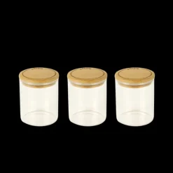 Discount PEBBLY Lot 3 Pots à Épices en Verre et Bambou 190 ml