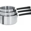 Discount CRISTEL Lot de 3 Casseroles inox à Poignée Noire Mutine Fixe