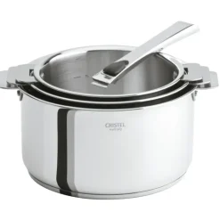 Clearance CRISTEL Lot de 3 Casseroles Inox avec 1 Poignée Amovible Casteline