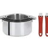 Discount CRISTEL Lot de 4 Casseroles inox avec 2 Poignées Framboise Mutine Amovibles