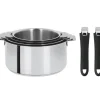 Online CRISTEL Lot de 4 Casseroles inox avec 2 Poignées Noires Mutine Amovibles