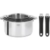 Discount CRISTEL Lot de 4 Casseroles inox Casteline avec 2 Poignées Mutine Amovibles