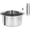 Clearance CRISTEL Lot de 4 Casseroles inox Casteline avec 2 Poignées Zénith Amovibles