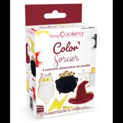 Best SCRAPCOOKING Lot de 3 Colorants Alimentaires d'Origine Naturelle Jaune, Rouge, Noir