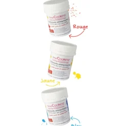 Clearance SCRAPCOOKING Lot de 3 Colorants Alimentaires en Poudre Rouge / Jaune / Bleu