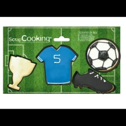 New SCRAPCOOKING Lot de 4 Emporte-Pièces Inox Football