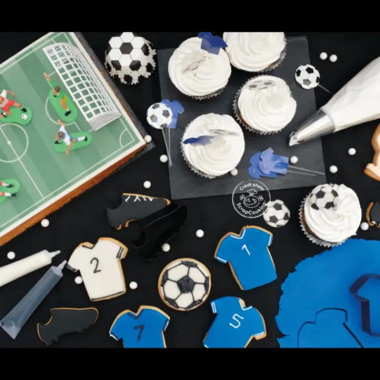 New SCRAPCOOKING Lot de 4 Emporte-Pièces Inox Football