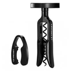 Clearance LE CREUSET Lot Tire-bouchon de table Noir + Coupe Capsules Noir GS-100