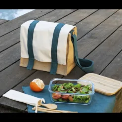 New PEBBLY Lunch Bag à Bandoulière avec Set de Table