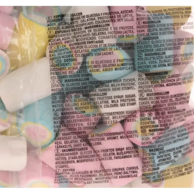 Clearance FINI Marshmallow Roulés 1 kg Bonbons Sans Gluten