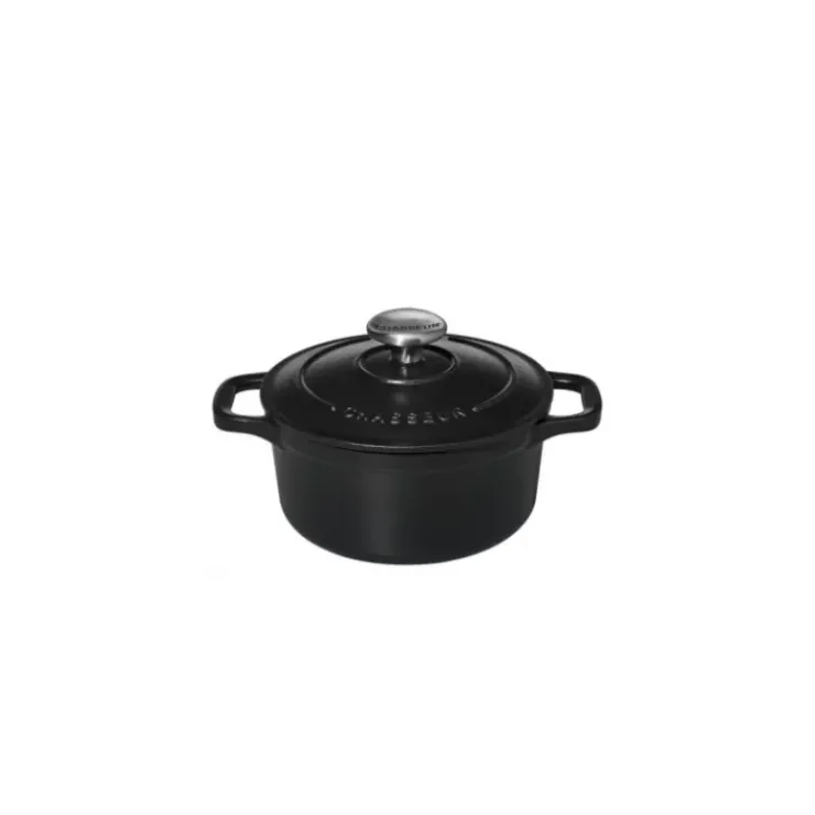 Hot CHASSEUR Mini Cocotte en Fonte Ronde 16 cm Noir Mat