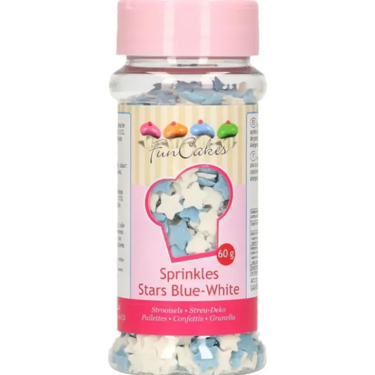 Hot FUNCAKES Mini Etoiles Bleues et Blanches en sucre 60 g