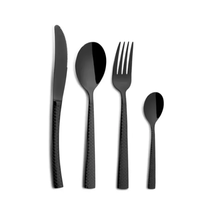 COMAS Ménagère 24 pièces HIDRAULIC BLACK Inox 18% 3 mm