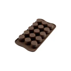 Clearance EASY CHOC Moule à Chocolat 15 Ronds Nervurés - Silicone Spécial Chocolat