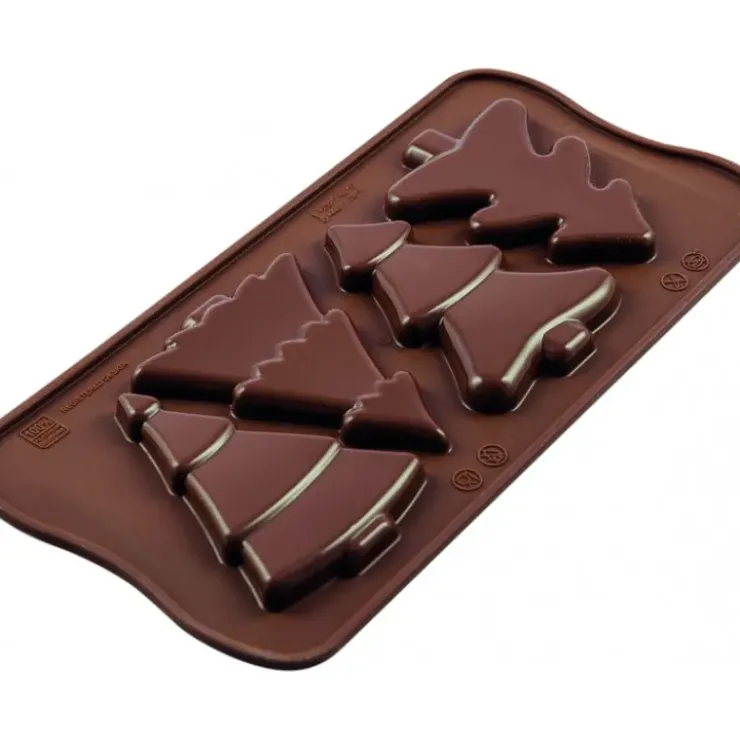 Outlet SILIKOMART Moule à Chocolat 4 Sapins Easy Choc - Silicone Spécial Chocolat