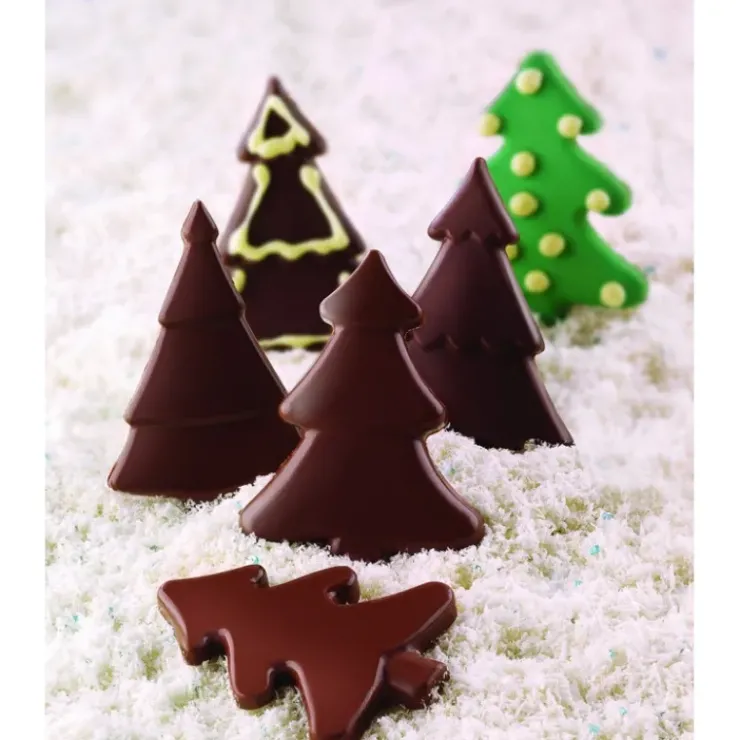 Outlet SILIKOMART Moule à Chocolat 4 Sapins Easy Choc - Silicone Spécial Chocolat