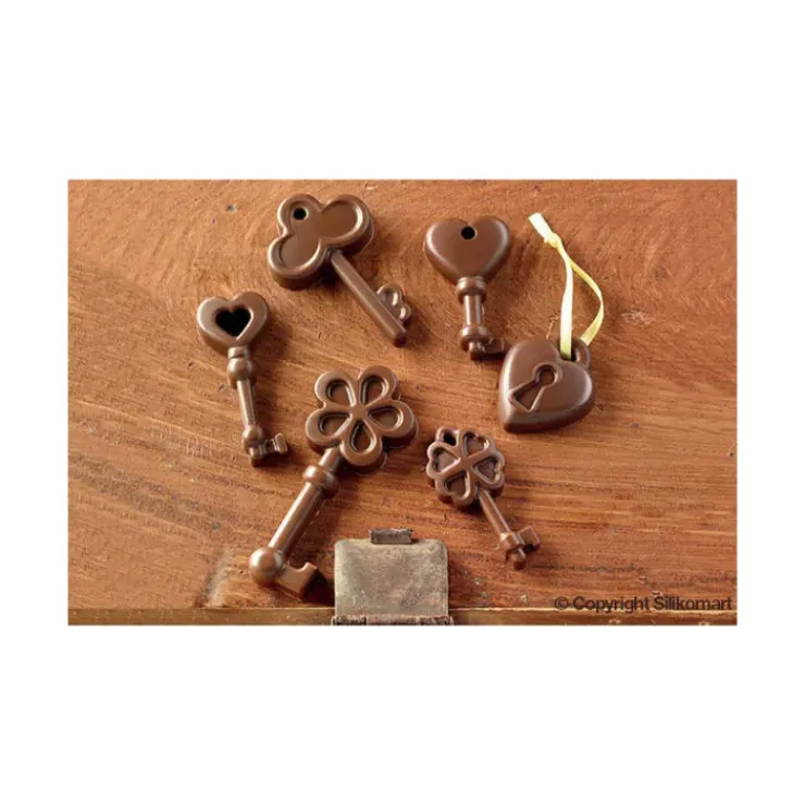 Clearance EASY CHOC Moule à Chocolat Clés et Cadenas - Silicone Spécial Chocolat