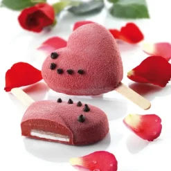 SILIKOMART Moule à Glace Silicone 2 Mini Coeur avec bâtonnets
