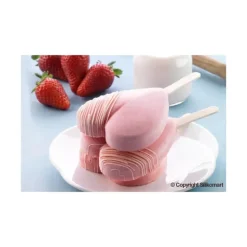 SILIKOMART Moule à Glace Silicone 2 Mini Coeur avec bâtonnets