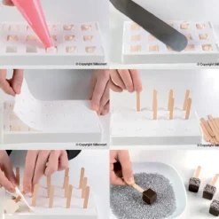 SILIKOMART Moule à glace silicone 30 mini Cubes avec bâtonnets