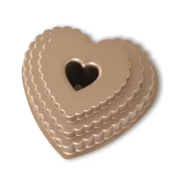 Hot NORDIC WARE Moule à Gâteau Bundt Cœur 3 Étages Toffee