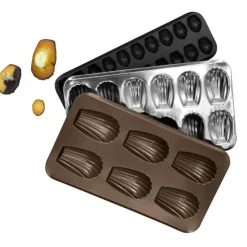 New GOBEL Moule 6 Madeleines XXL Anti-Adhésif Obsidian