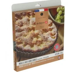 New DE BUYER Moule à Tarte Cannelée Inox Perforé Amovible Ø 28 cm x H 2,5 cm