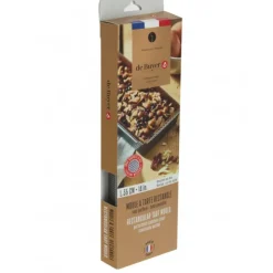 Outlet DE BUYER Moule à Tarte Rectangulaire Inox Perforé Amovible 35 x 10 cm x H 3,5 cm