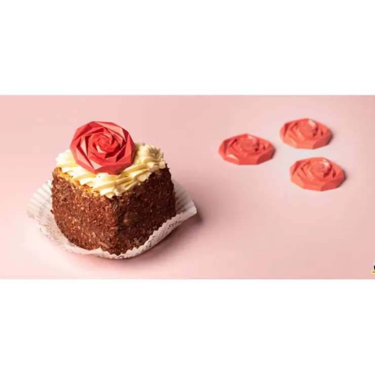 Chocolat Form Moule Chocolat Caraque Rose 4,5 cm (x10)