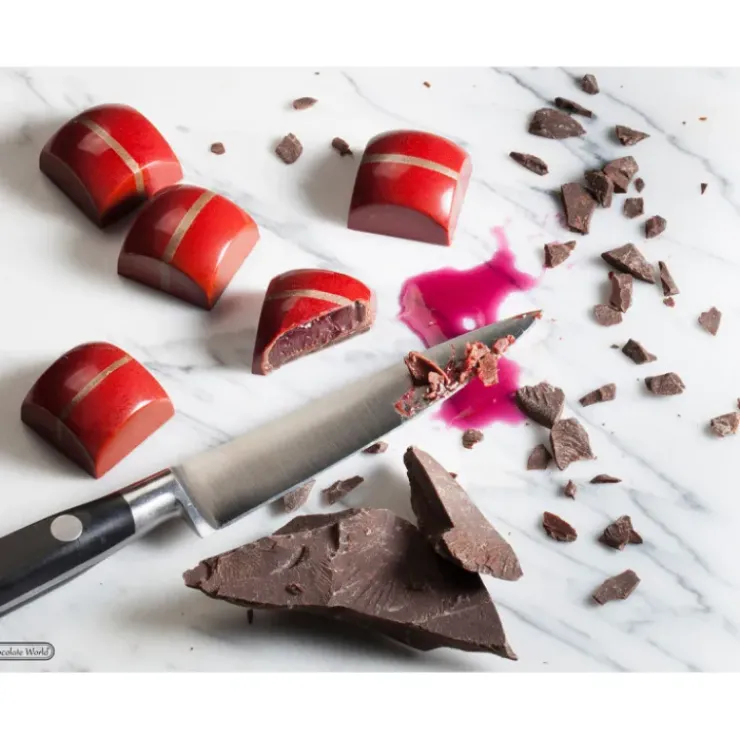 Hot CHOCOLATE WORLD Moule Chocolat Carré Bombé 25,5 mm (x24)