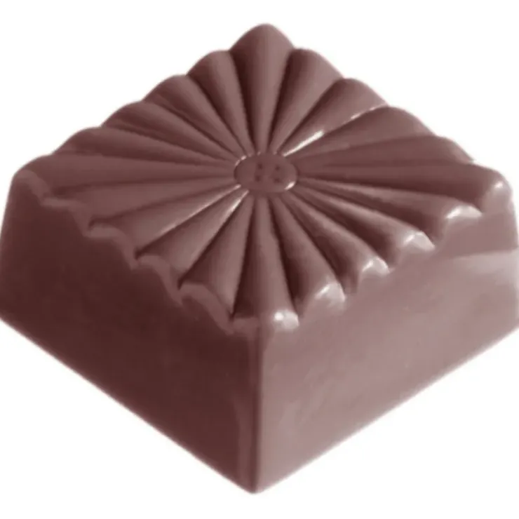 Best CHOCOLATE WORLD Moule Chocolat Carré Strié (x32)