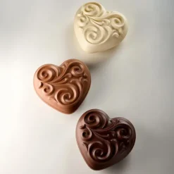 Online PAVONI Moule Chocolat Cœur Baroque 15 cm x H 6,5 cm (x2)