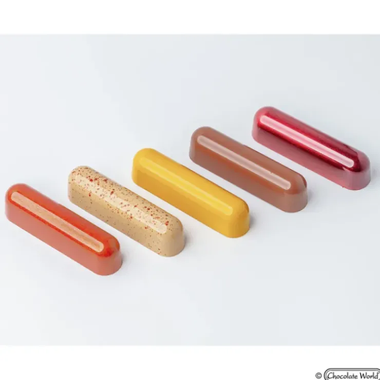 New CHOCOLATE WORLD Moule Chocolat Eclair Snack Bar 7,8 x 1,9 cm (x12)