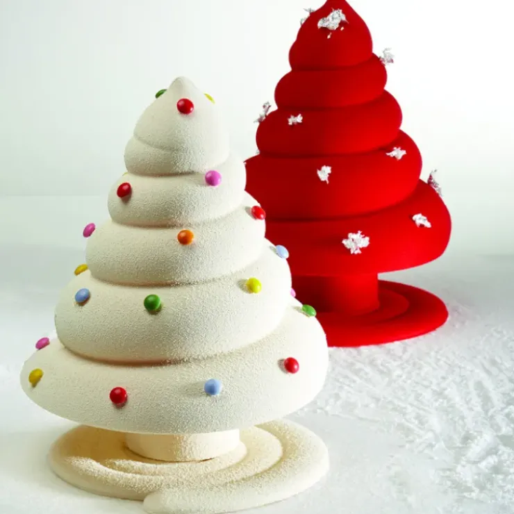 New PAVONI Moule Chocolat Sapin de Noël Spiral Ø 16 x H 21 cm (x2)