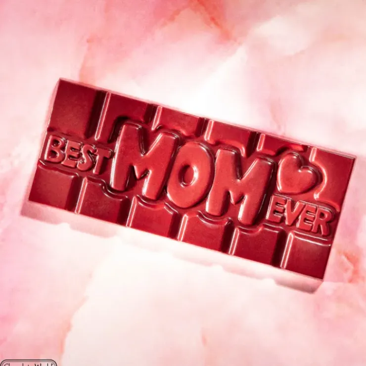 New CHOCOLATE WORLD Moule Chocolat Tablette Best Mom Ever (x4)