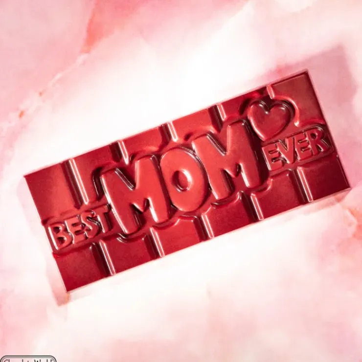 New CHOCOLATE WORLD Moule Chocolat Tablette Best Mom Ever (x4)