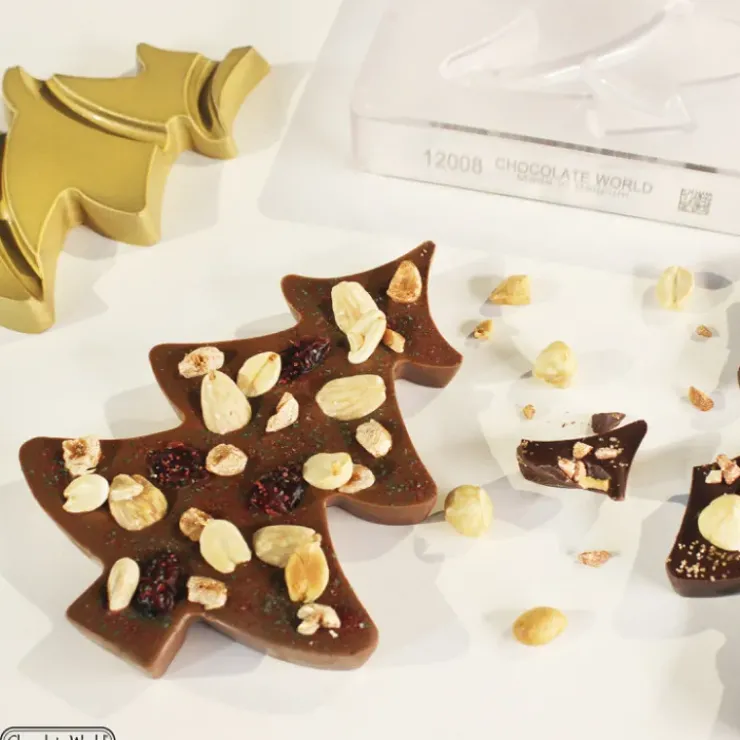 New CHOCOLATE WORLD Moule Chocolat Tablette Sapin de Noël 139,5 mm (x2)