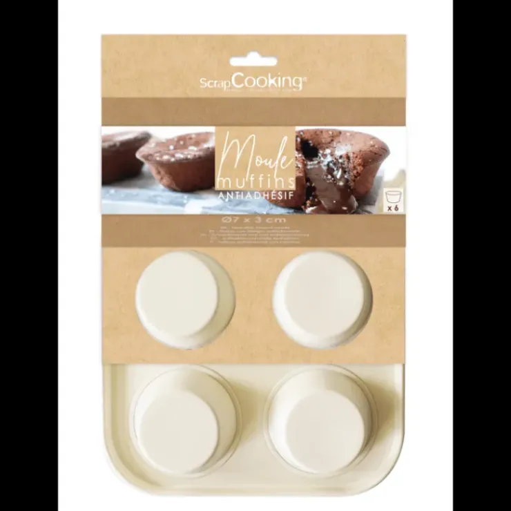 Discount SCRAPCOOKING Moule Muffins Antiadhésif 32 x 20,5 cm x H 3,2 cm