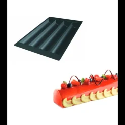 Clearance SILIKOMART Moule Silicone 4 Bûches Rondes 49,5 x 8 x h 6,3 cm 2137ml Professional