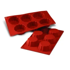 Sale SILIKOMART Moule Silicone 6 Brioches Cannelées 7,9 cm x H 3 cm