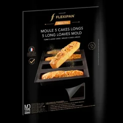 FLEXIPAN DEMARLE Moule Silicone 5 Cakes Longs 23 x 4,5 cm